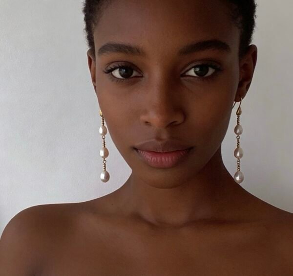 Mermaid Tear Natural AK Drop Pearl Ear Hooks, Niche & High-End, Charming Temperament, French Long Earrings