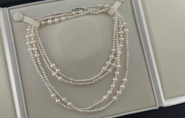 High-quality near-round and nearly flawless natural freshwater real pearl necklace, Chanel-style pearl long necklace with size-designed sense, freshwater AK pearl necklace