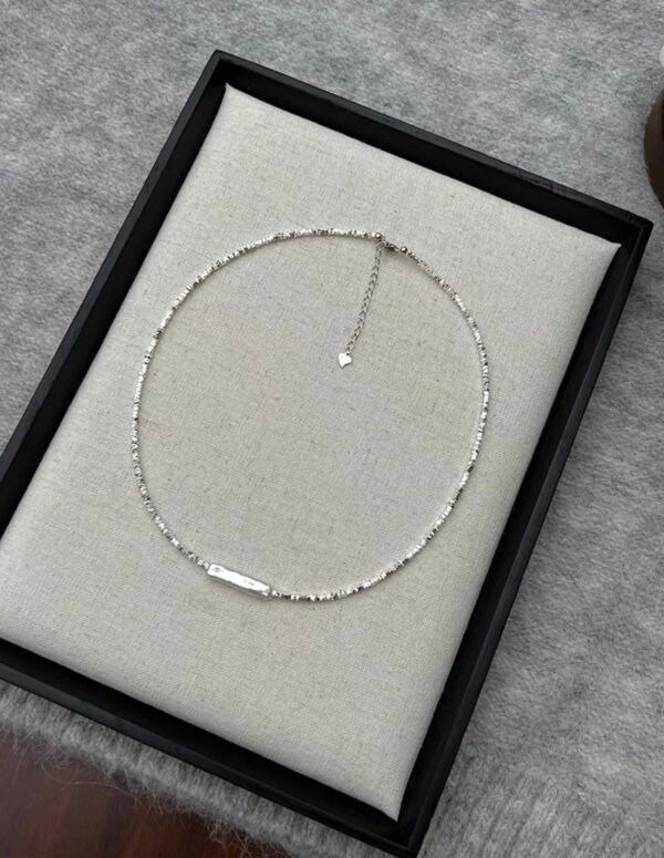 S925 Sterling Silver Natural Baroque Pearl Necklace, Light Luxury, Niche, Minimalist & High-End